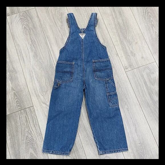 OshKosh B’Gosh Overalls Carpenter Style Blue Denim Unisex Jeans Size 4T Toddler - Picture 9 of 14